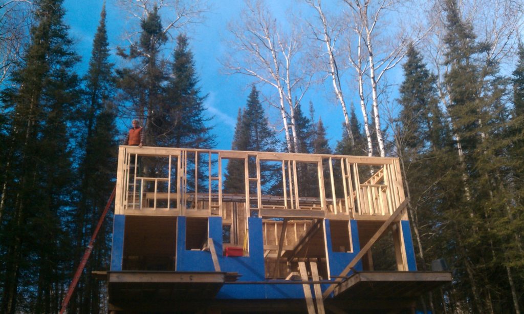 blue house construction framing5